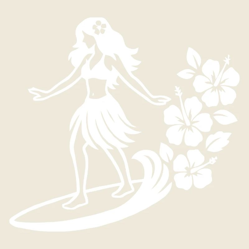 Hawaiianisches Mädchen mit Hibiskus-Design