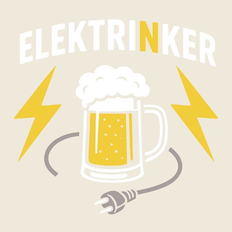 Elektrinker: Elektro Wortspiel Bier & Kabel Design