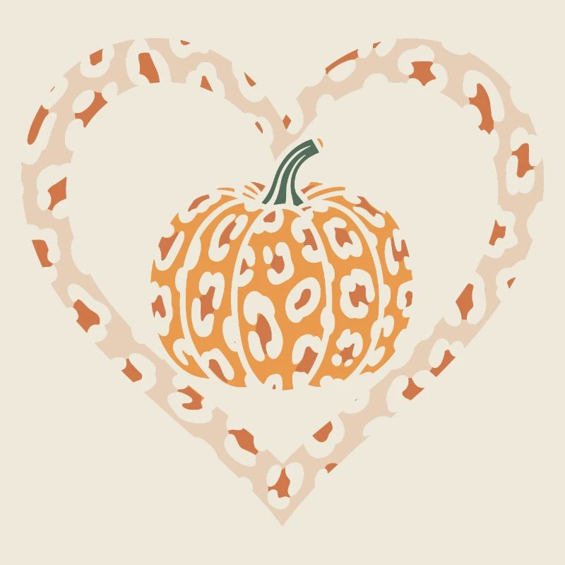 Conception de cœur de citrouille à imprimé léopard