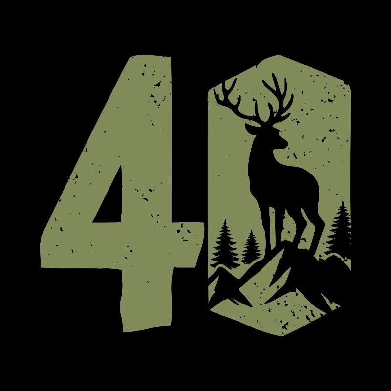 Chasseur 40e anniversaire Chasse 40 ans Nombre Cerf