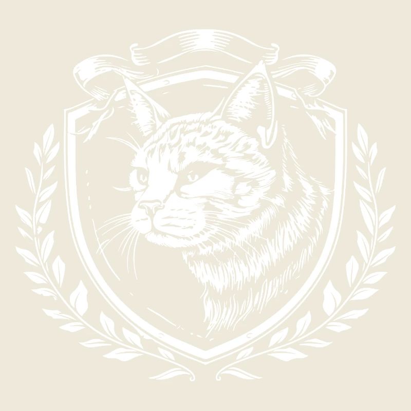Katzenkopf Wappen im Laurel-Design