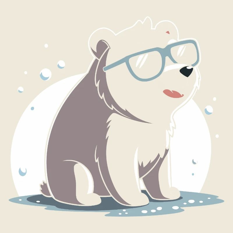 Ours polaire chic en lunettes