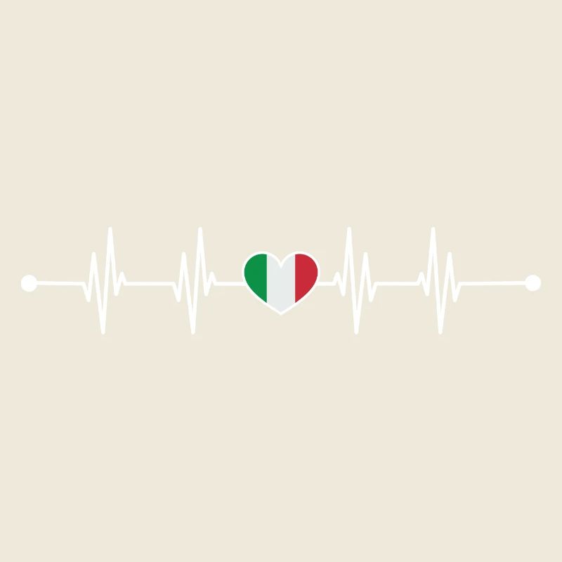 Italian Flag Heartbeat Design