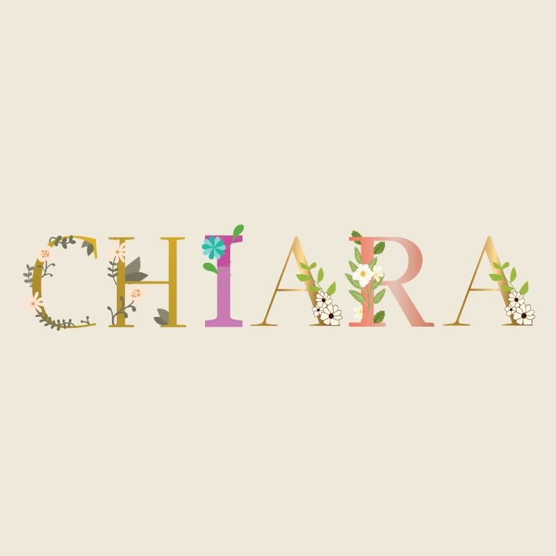 CHIARA Name mit Blumen geschmückt