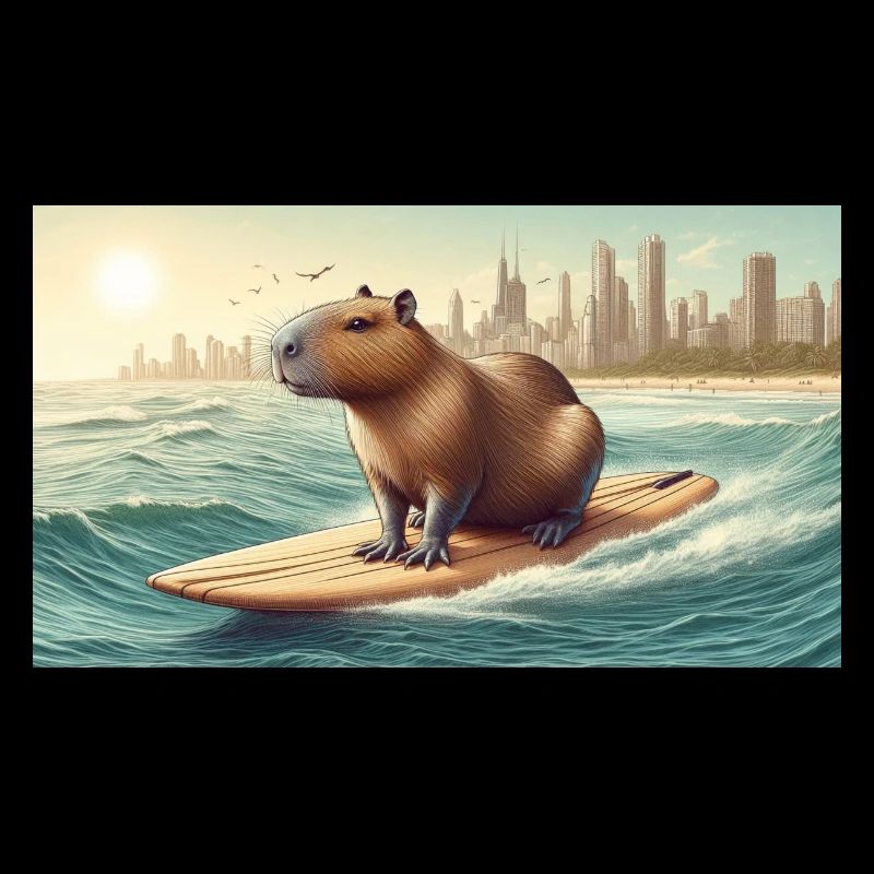 Surfendes Wasserschwein