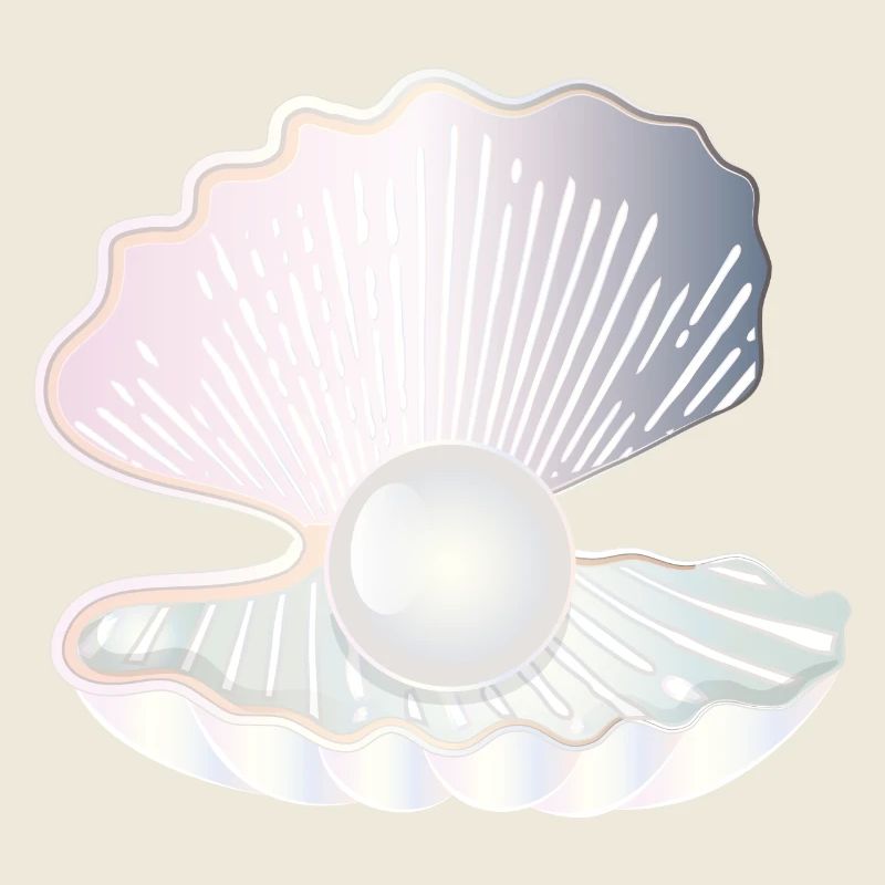 iridescent open shell with large pearl