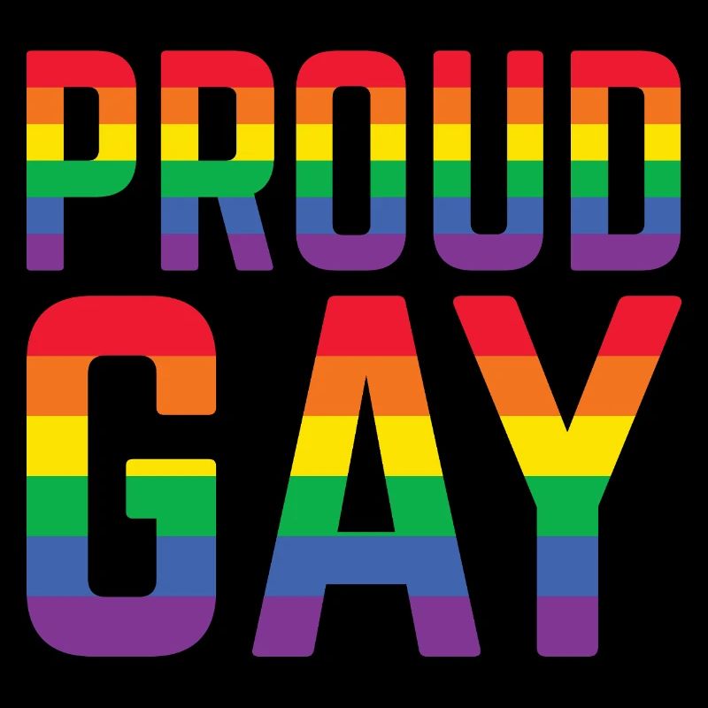Proud Gay Regenbogen Schriftzug