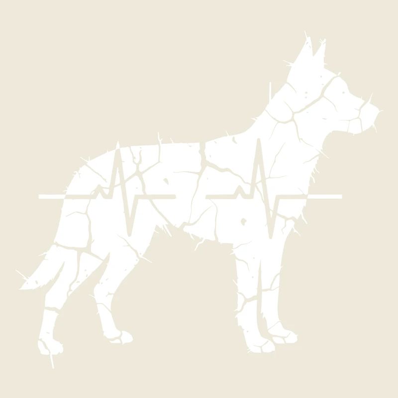 German Shepherd Heartbeat Mosaic Cracked Vector