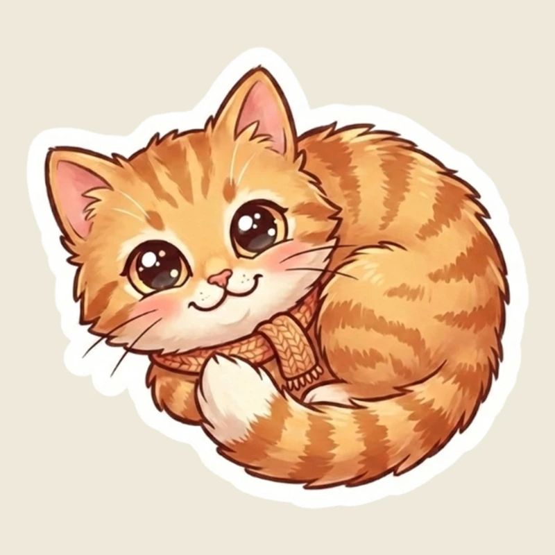 Gemütlicher orangefarbener Katzenschal