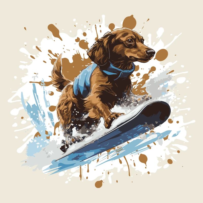 Dachshund Hund Dackel Snowboard