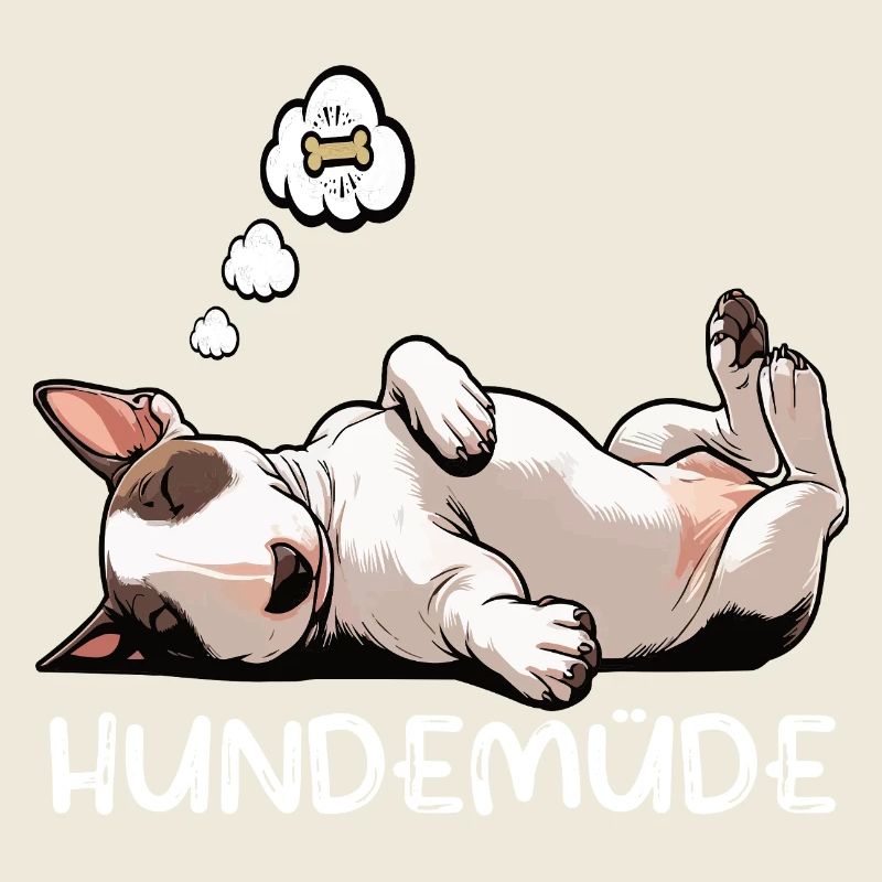Hundemüde Miniatur Bullterrier Bully Bullterrier