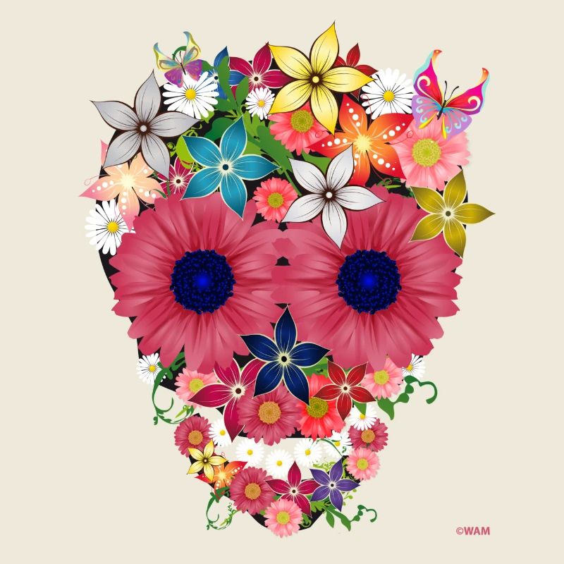 fleurs crâne par WAM