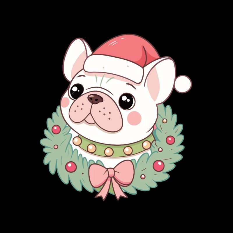 Bulldog-Weihnachtskranz