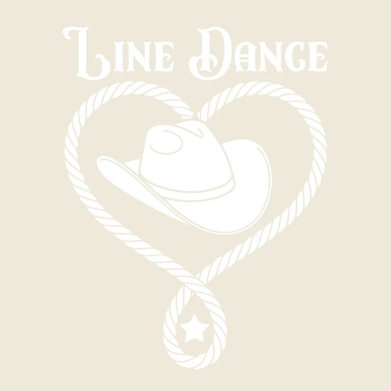 Line Dance Heart with Cowboy Hat