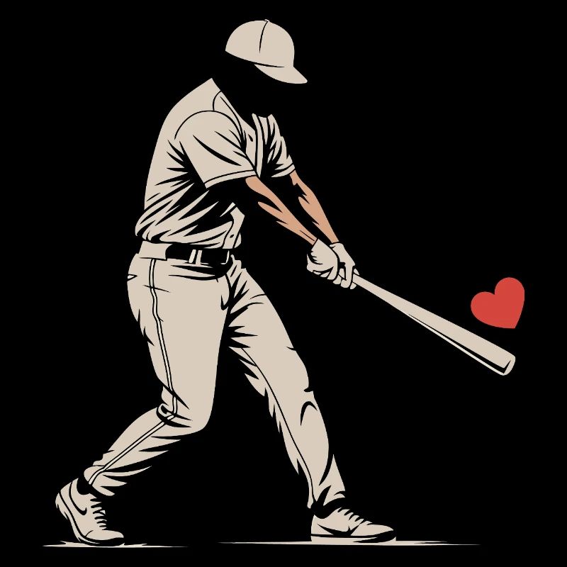 Silhouette Batter Baseball Valentinstagskarte