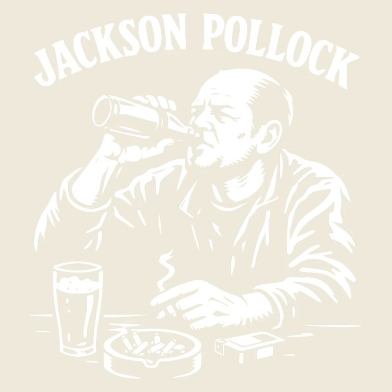 Jackson Pollock Rebellenporträt Trink Rauch