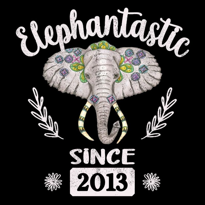 Elephantastic since 2013, Elefantenkopf geschmückt