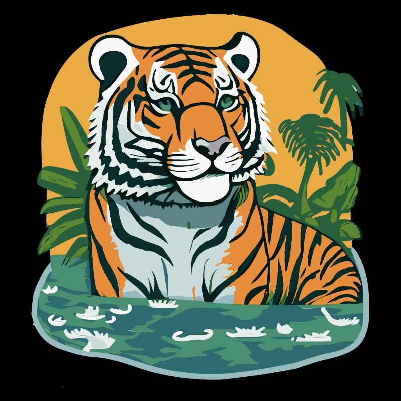 Jungle imprimée tigre