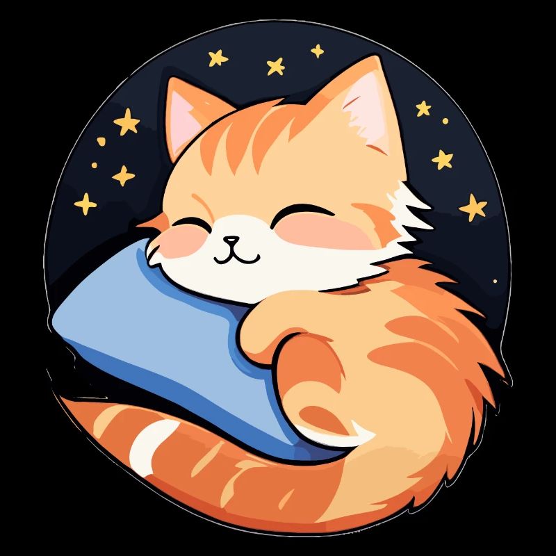 Cute sleeping cat on pillow