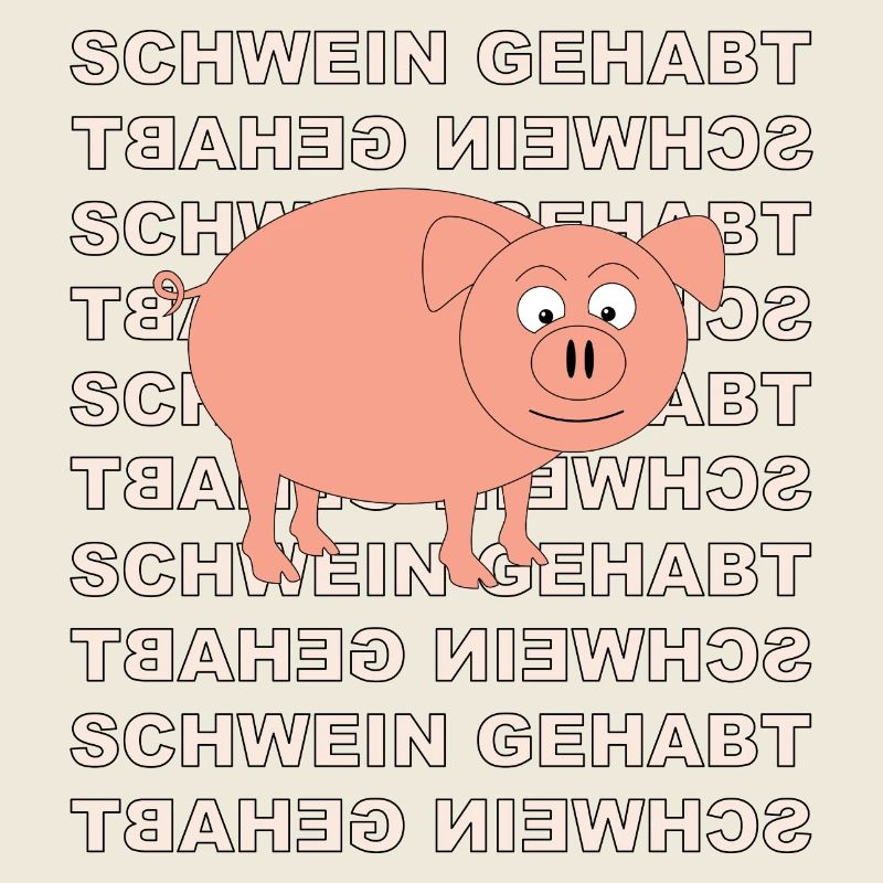 Pig with writing in the background