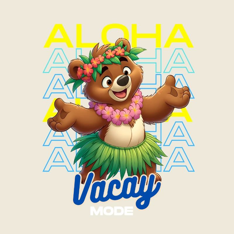 Hawaïen Ours Aloha Mode Vacances