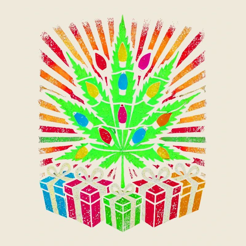 Affichage festif de lumières de cannabis