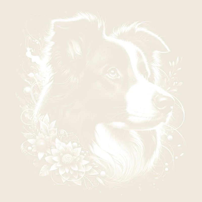 Border Collie mignon avec décoration de fleurs cool