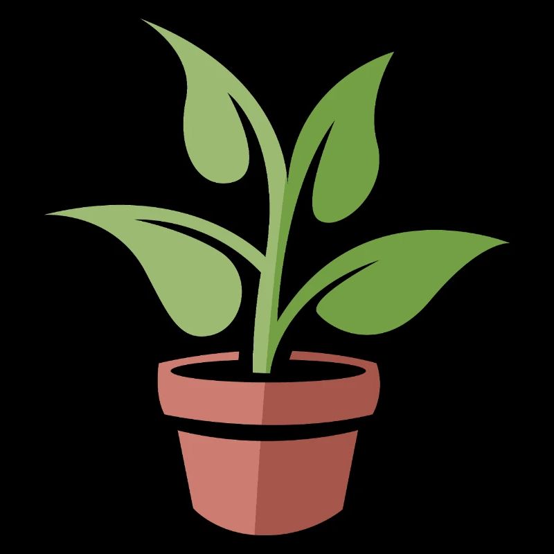 Potted plant as a symbol - cartoon and comic nature