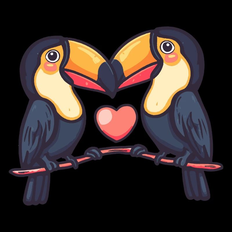 Tukan Vogel Paar Liebe Valentinstag