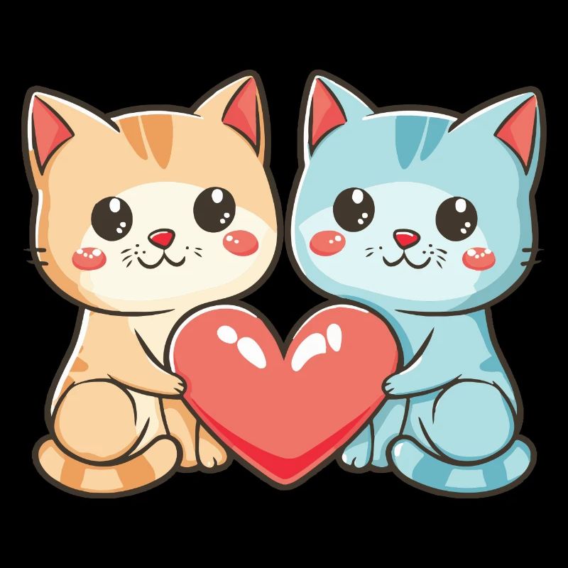 Katze Paar Liebe Valentinstag