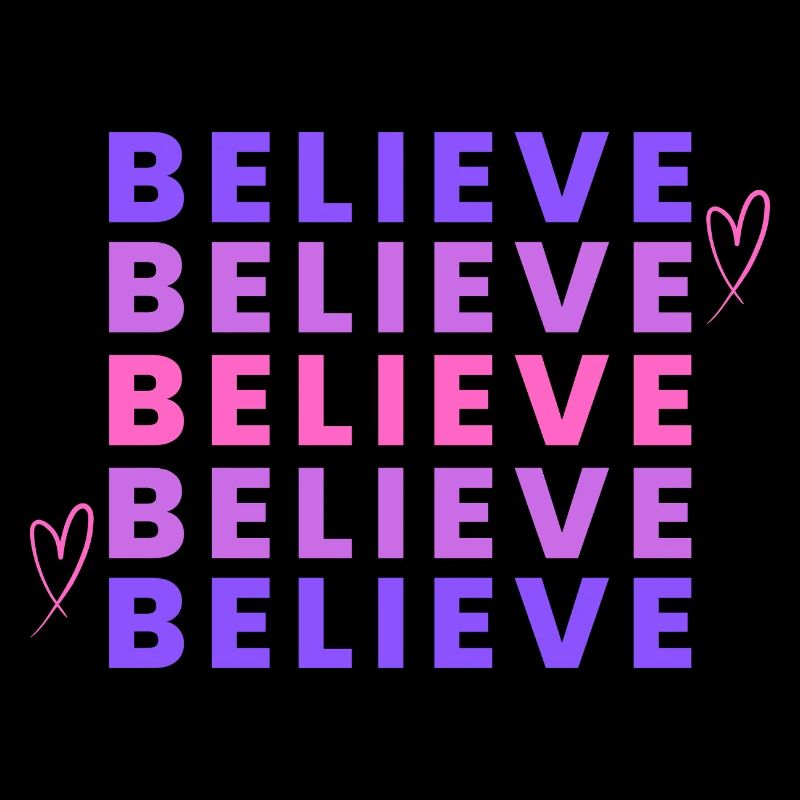 Inspirational Believe Gradient Typography
