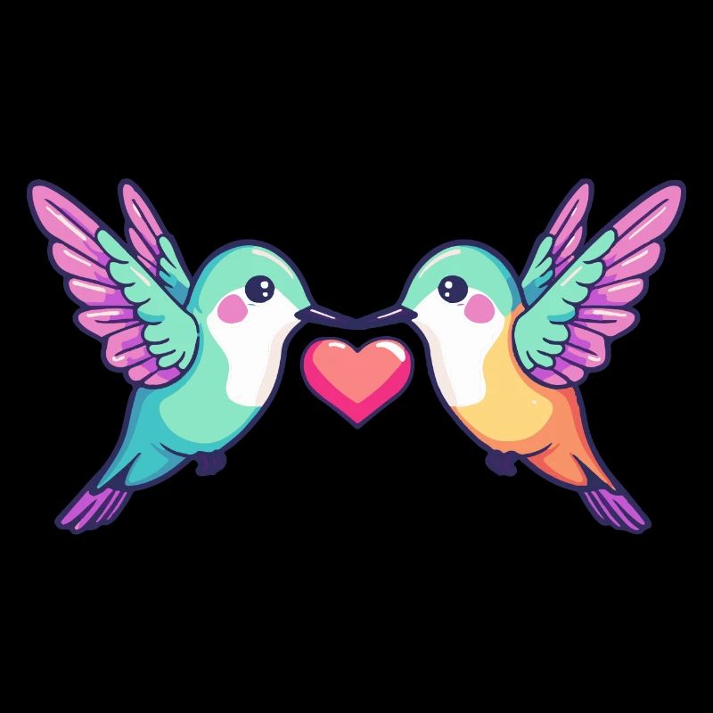 Colibri oiseau couple amour Saint-Valentin