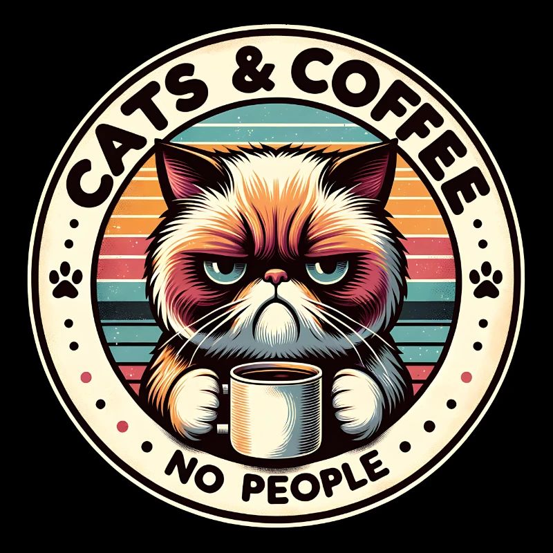 Katze und Kaffee keine Menschen