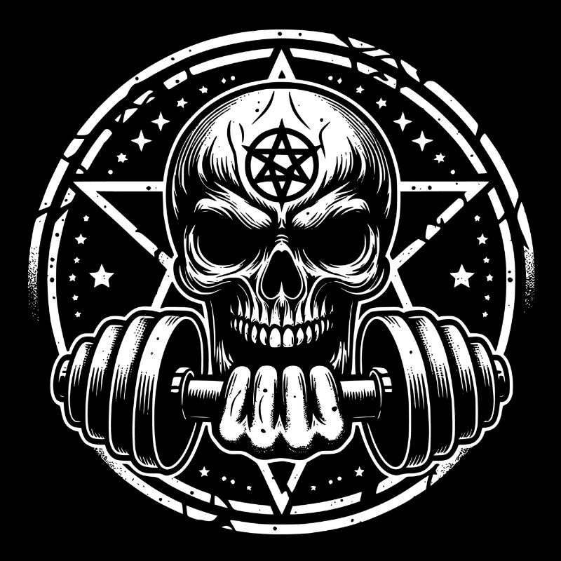 Skull Hantel und Pentagramm Bodybuilding Workout