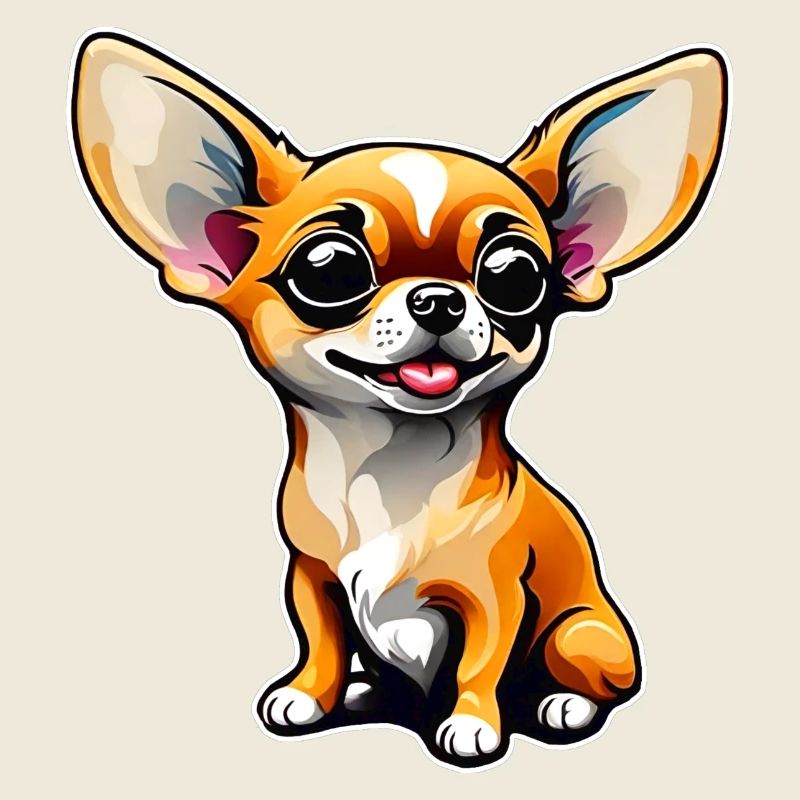 Cute Little Chihuahua Dog in Comic Style I