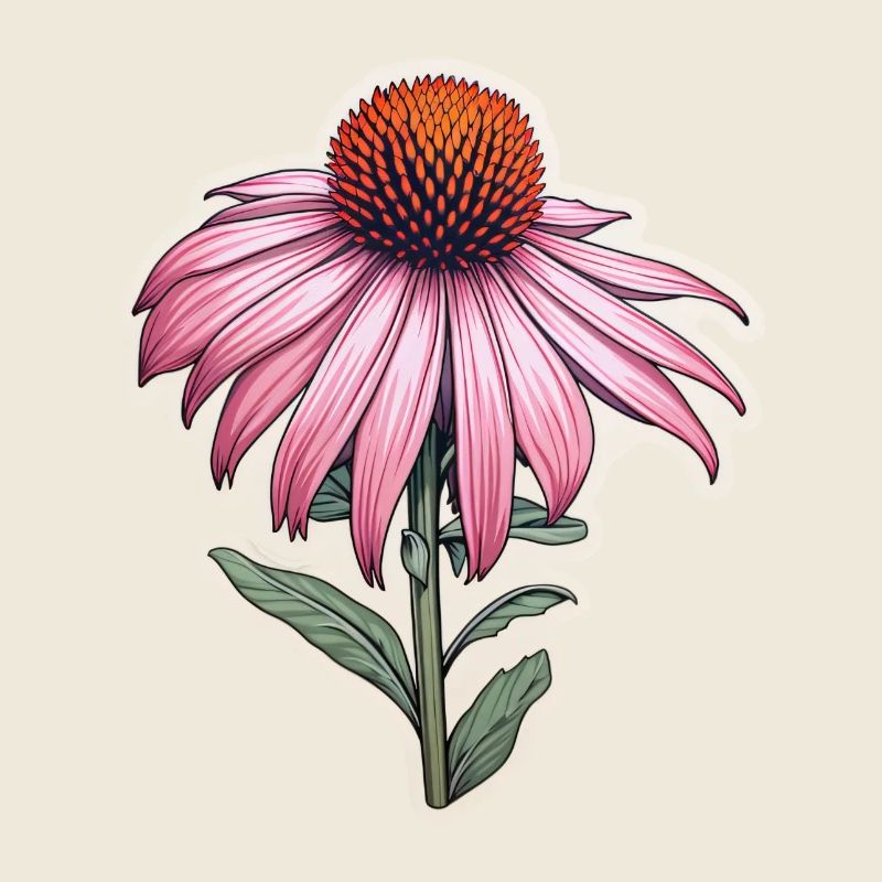 Echinaceapflanze 1 Blüte