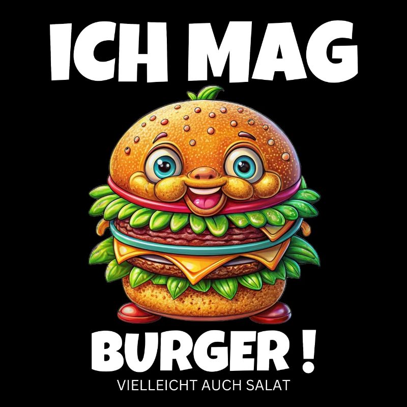 Ich mag Burger Hamburger Cheeseburger