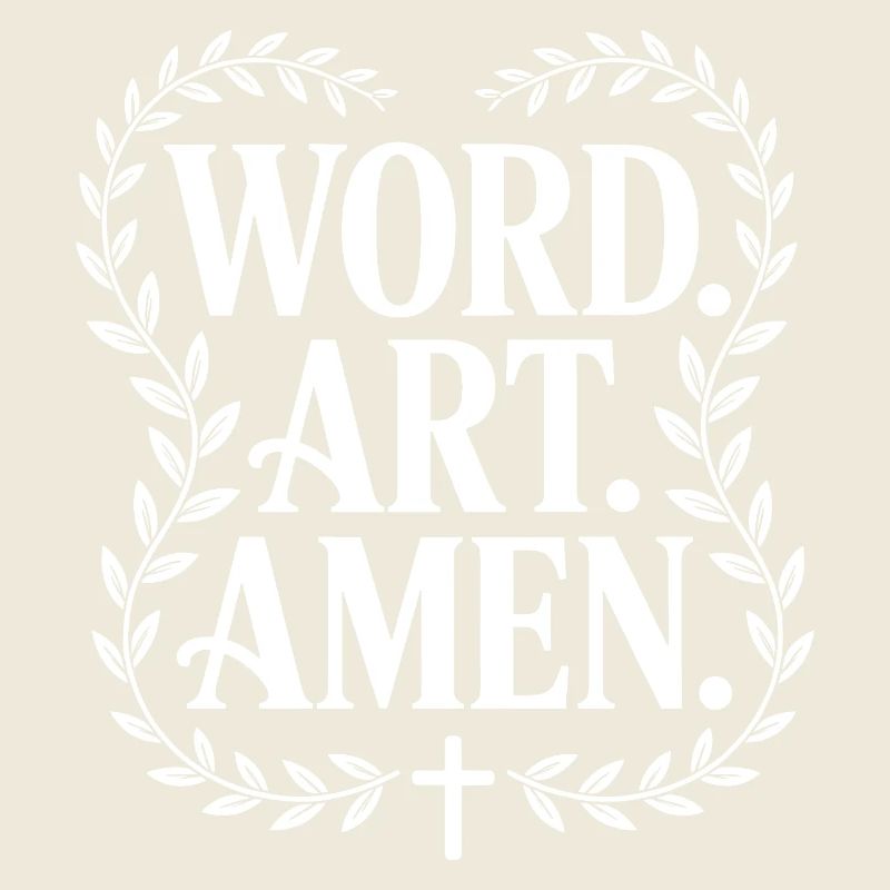 Art de mots Amen Croix Laurel