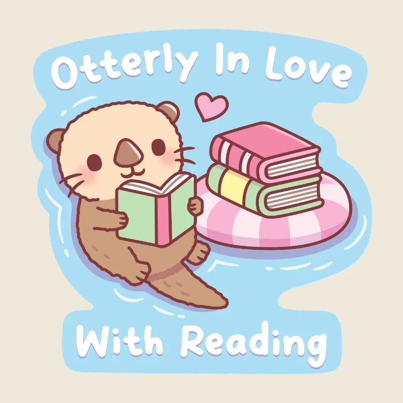 Süßer Otter mit Büchern Otterly Verliebt in das Lesen
