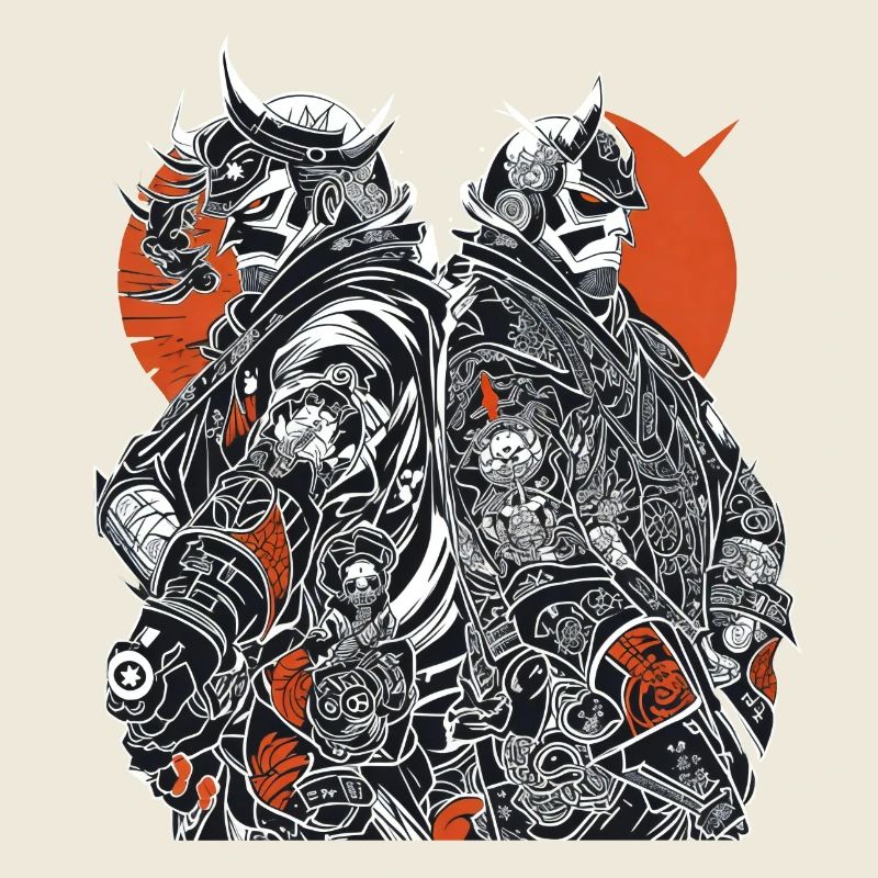 Samurai-Duo: Kontrastreiche Rüstungskunst