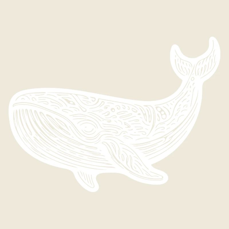 Grande baleine nageant Vintage créature de mer