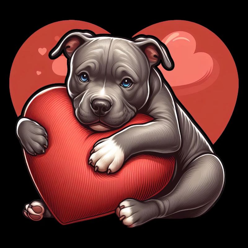 Pitbull Welpe Liebesherz Valentinstagsgeschenke