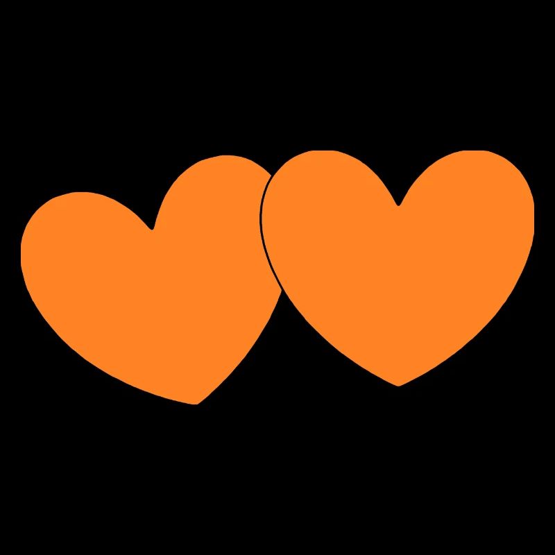 orangenes Herz orangen Valentinstag
