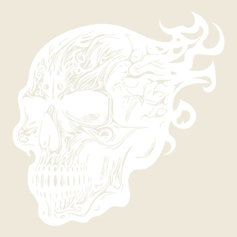 Brennender Tattoo Feuer Schädel