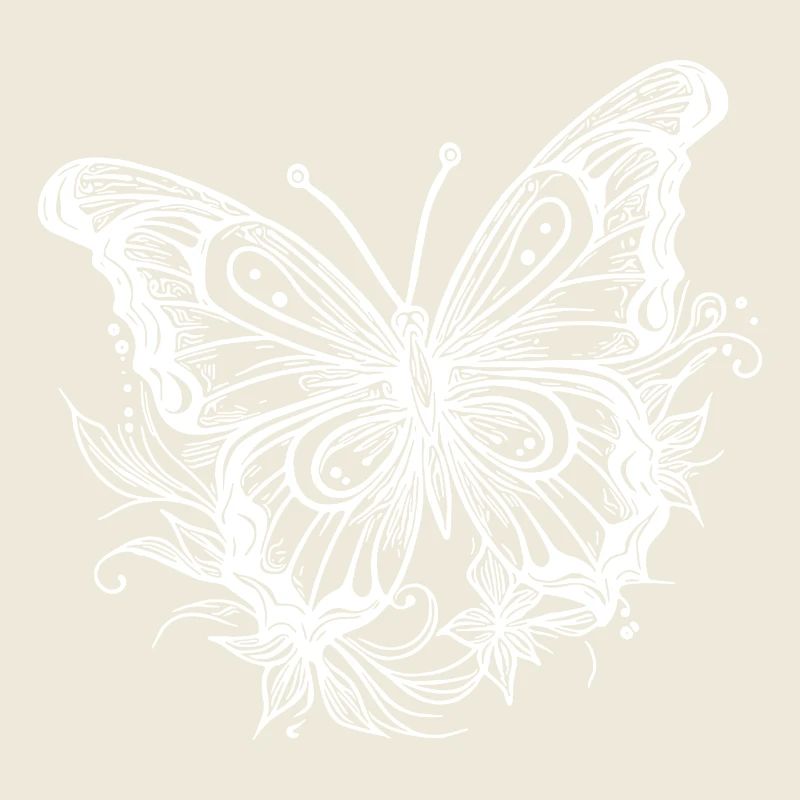 Blumen Tattoo Style Schmetterling