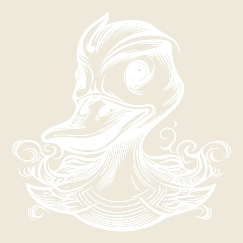 Funny duck with a big beak