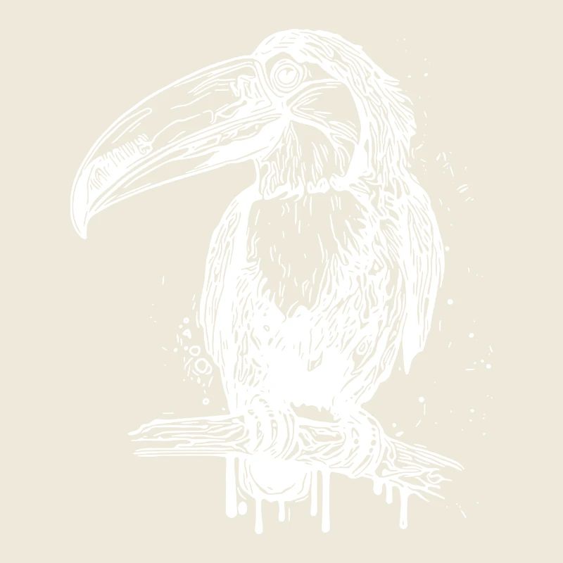 Oiseau toucan tropical mignon avec un énorme bec