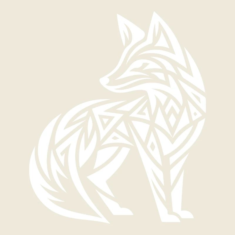 Renard mignon dans le style de tatouage tribal