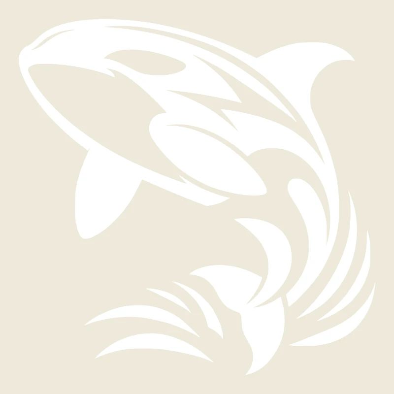 Elegan Orca Jumps in Tattoo Water Style
