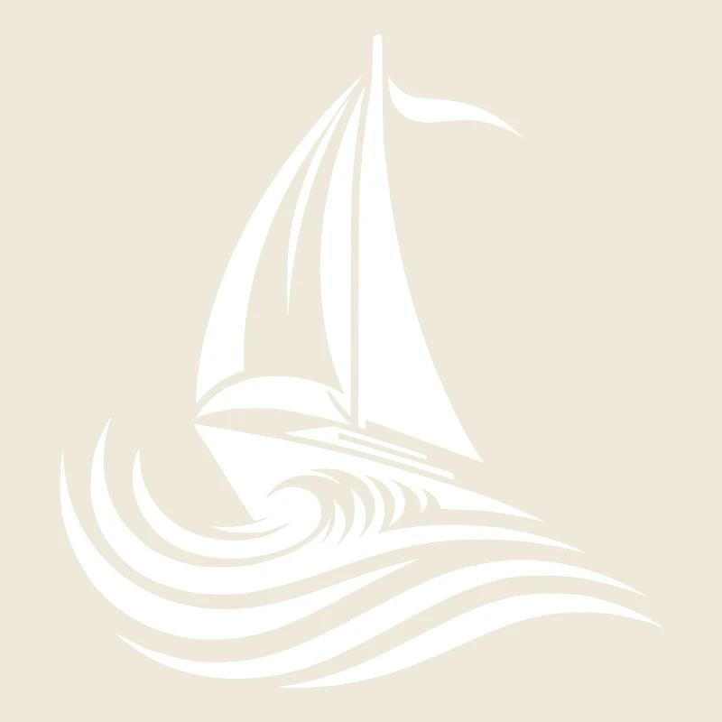 Sailboat in strong waves with rough seas